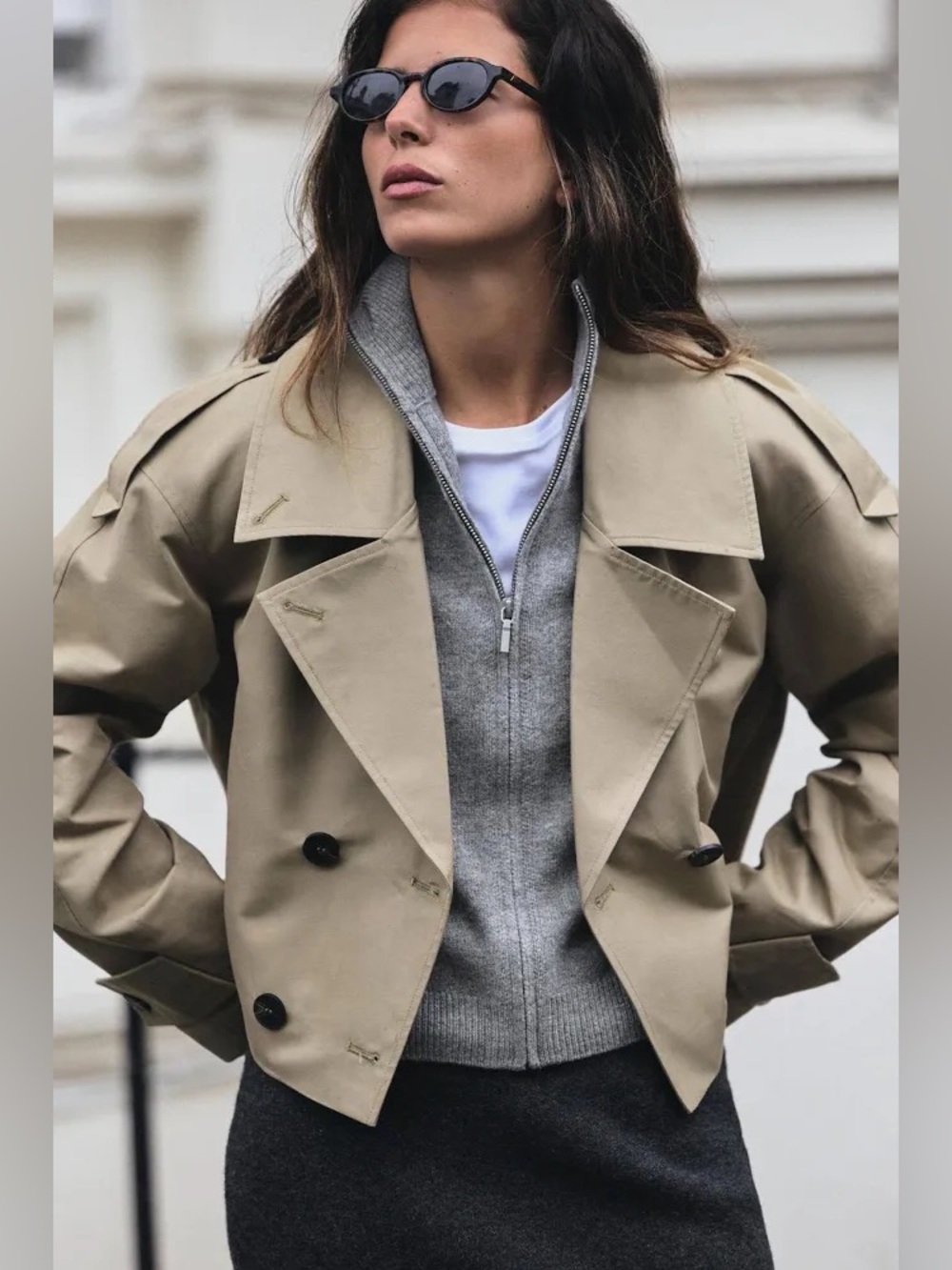 Zara Cropped Trench Jacket